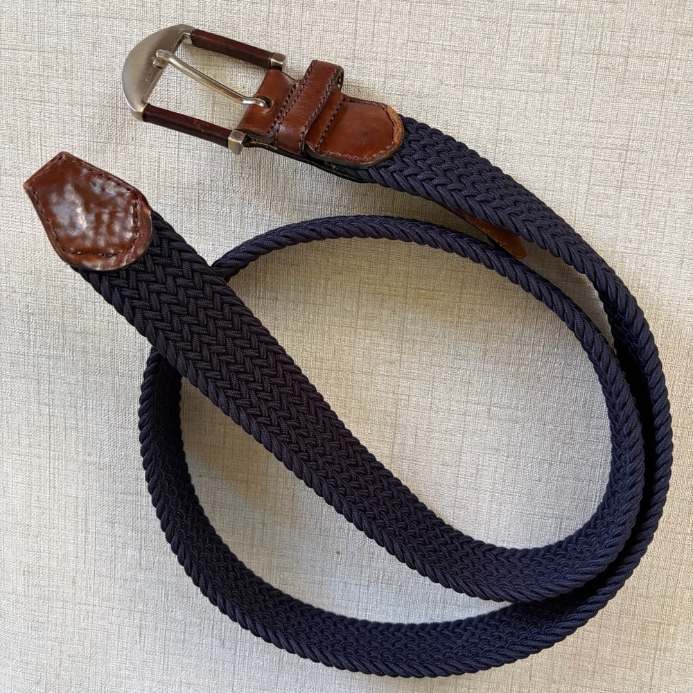Tommy Bahama Stretch Comfort Blue Woven Belt Size 40